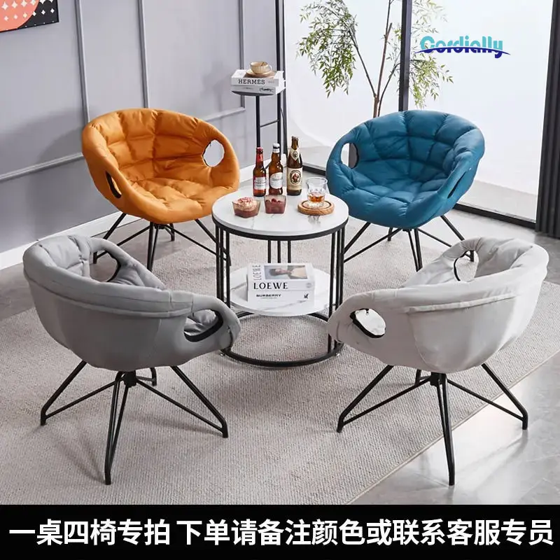 Outdoor Furniture Metal Chairs - Nordisch 360 ° Drehbarer niedriger Stuhl,
