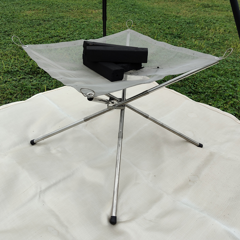 Outdoor Furniture Wood - 1 Stück faltbares, tragbares Stahlgitter, Camping-Feuerstellen-Gitter,