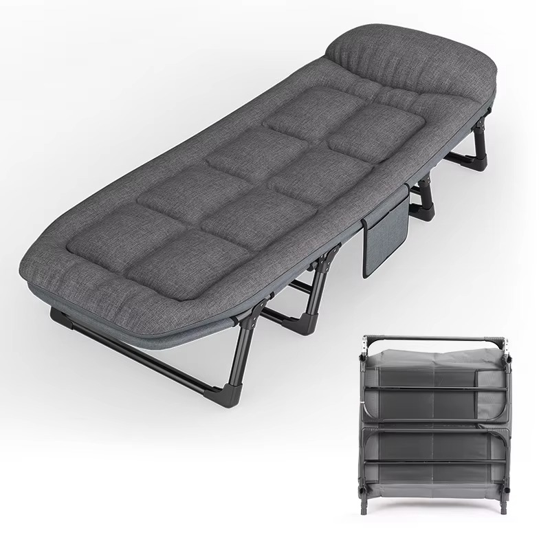 Outdoor Daybed Furniture - Modernes Klappbett Tragbares Einzel-Campingbett Komfortables Outdoor-Metallgestell