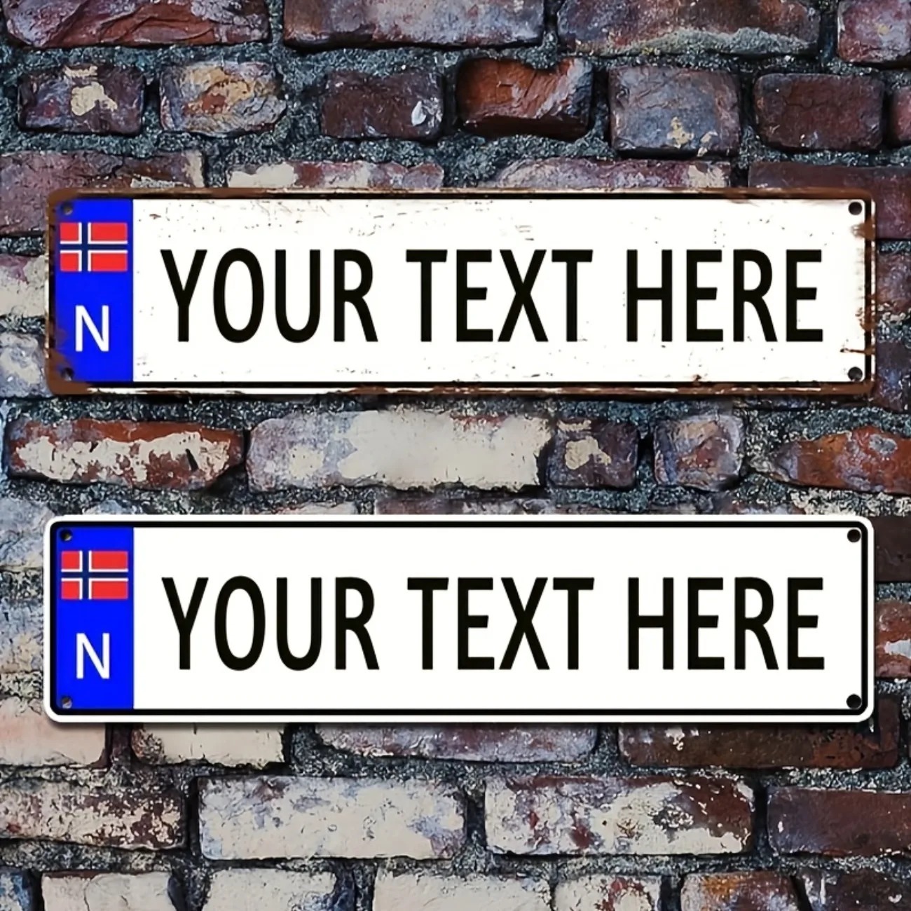 Outdoor Furniture Metal - Personalisiertes Norwegisches Vintage-Metallschild mit Individuellem Text