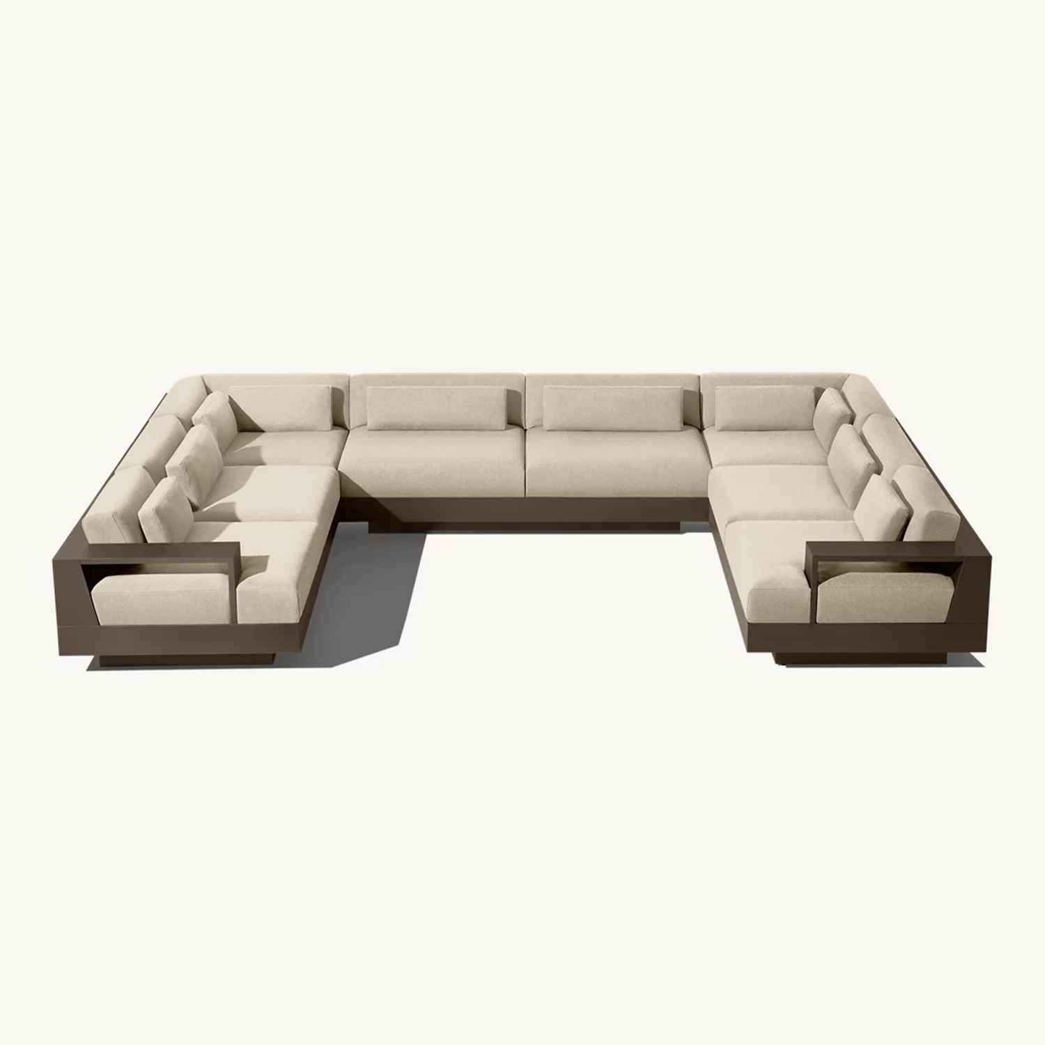 Outdoor Furniture Luxury - Luxuriöses Metall-Aluminium-Rahmen-Kombinationssofa Terrassen-Gartenmöbel Einladendes Entspannungs-Sofaset