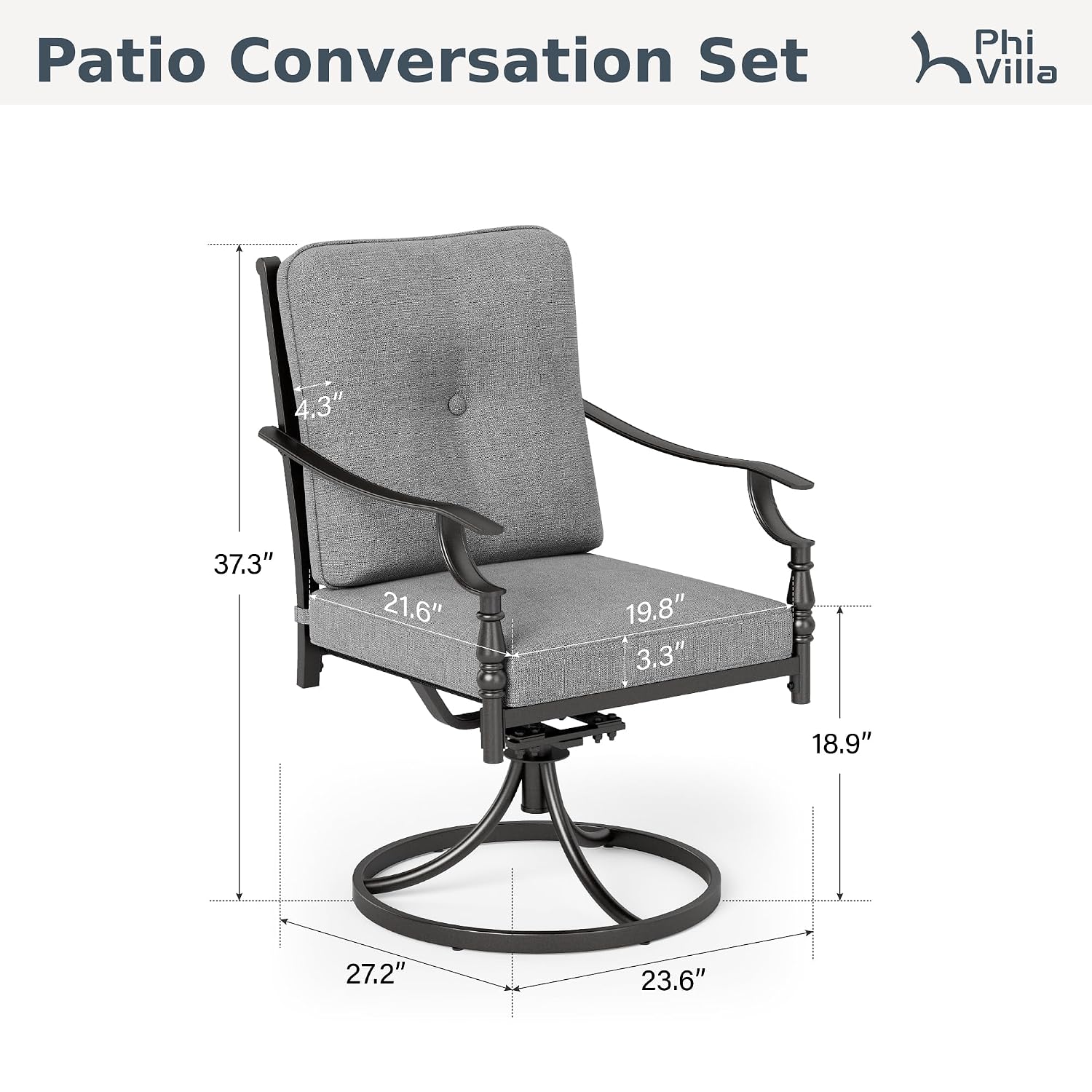Drehbare Terrassenstühle 2 Stü – Outdoor Furniture Metal Chairs Bewertung und Preis