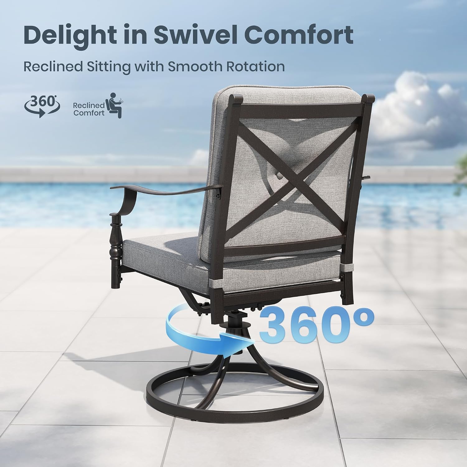 Drehbare Terrassenstühle 2 Stü – Outdoor Furniture Metal Chairs Bewertung und Preis