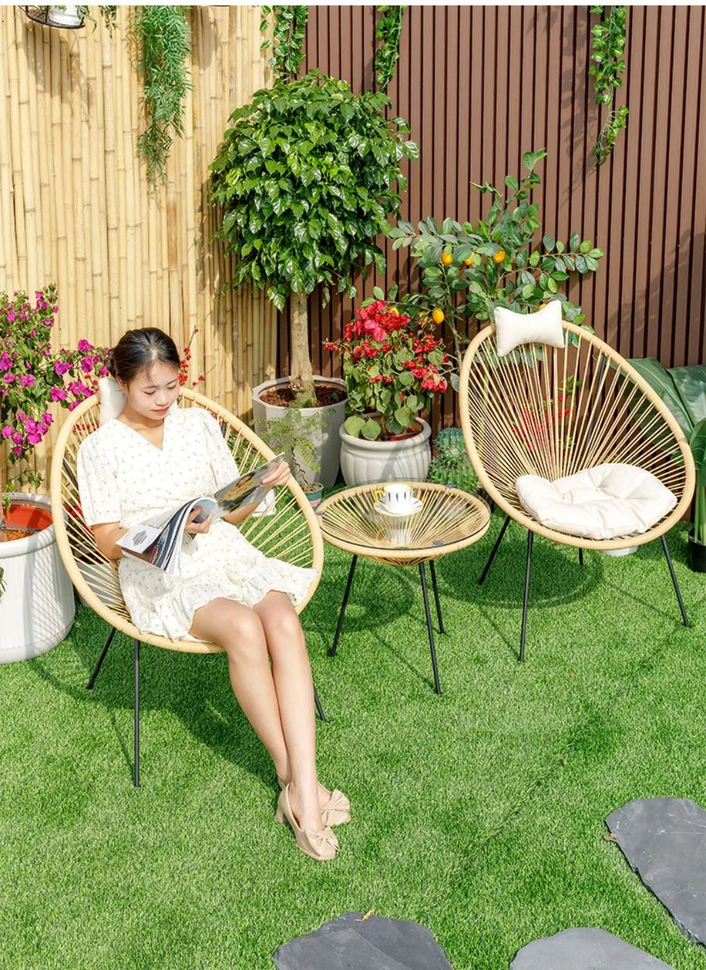 Nordische Esszimmerstühle für  – Outdoor Furniture Metal Chairs Bewertung und Preis
