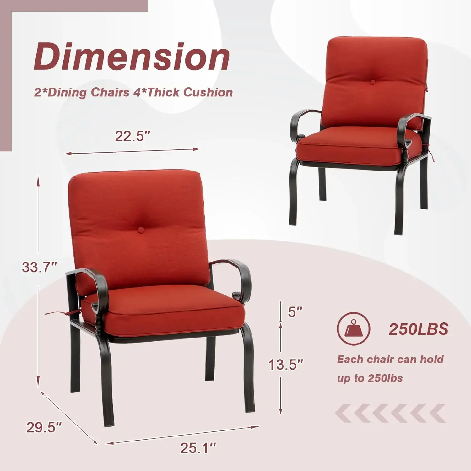 Rote Outdoor-Metall-Bistrostüh – Outdoor Furniture Metal Chairs Bewertung und Preis